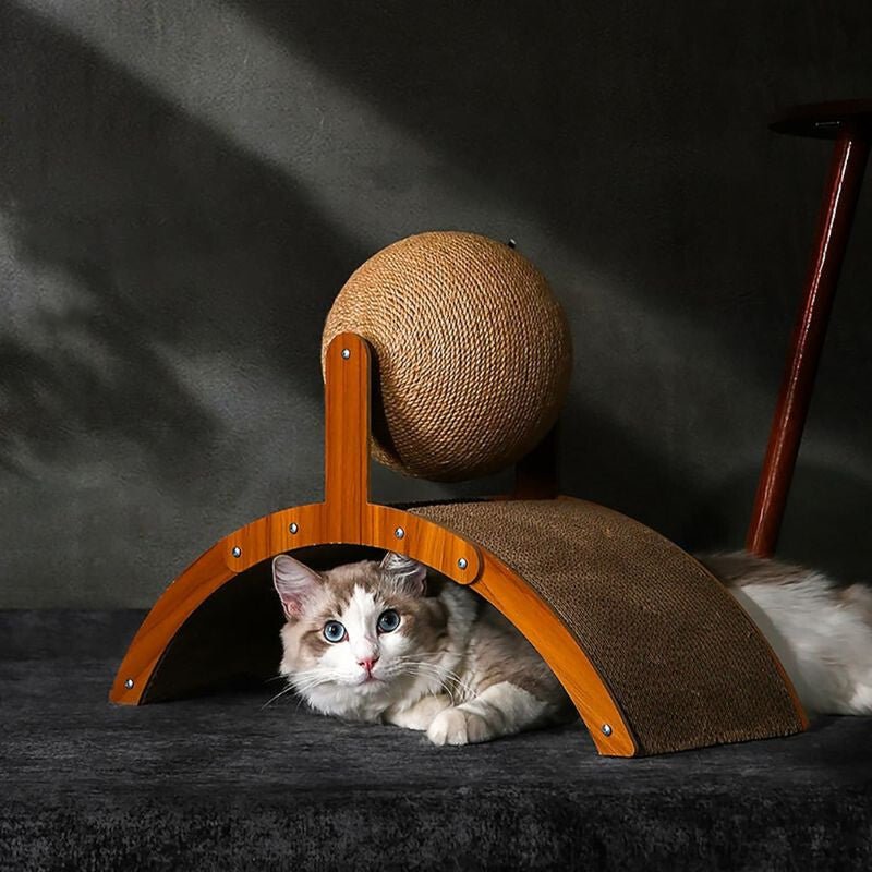 Macskakaparó Oszlop Rögzített Játéklabdával – Strapabíró Kaparófelület Kis - és Közepes Testű Macskáknak - BShopy