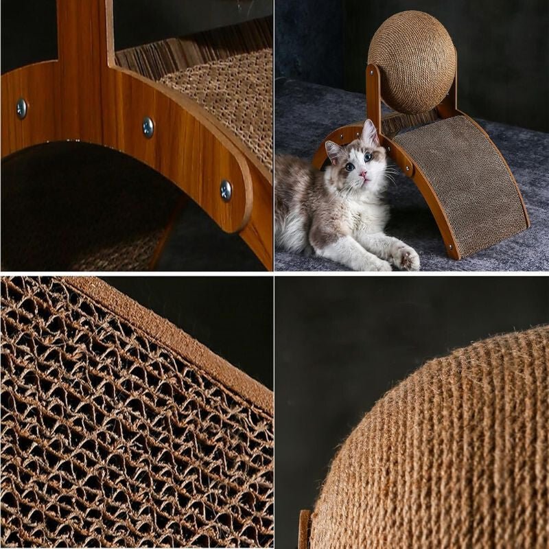 Macskakaparó Oszlop Rögzített Játéklabdával – Strapabíró Kaparófelület Kis - és Közepes Testű Macskáknak - BShopy