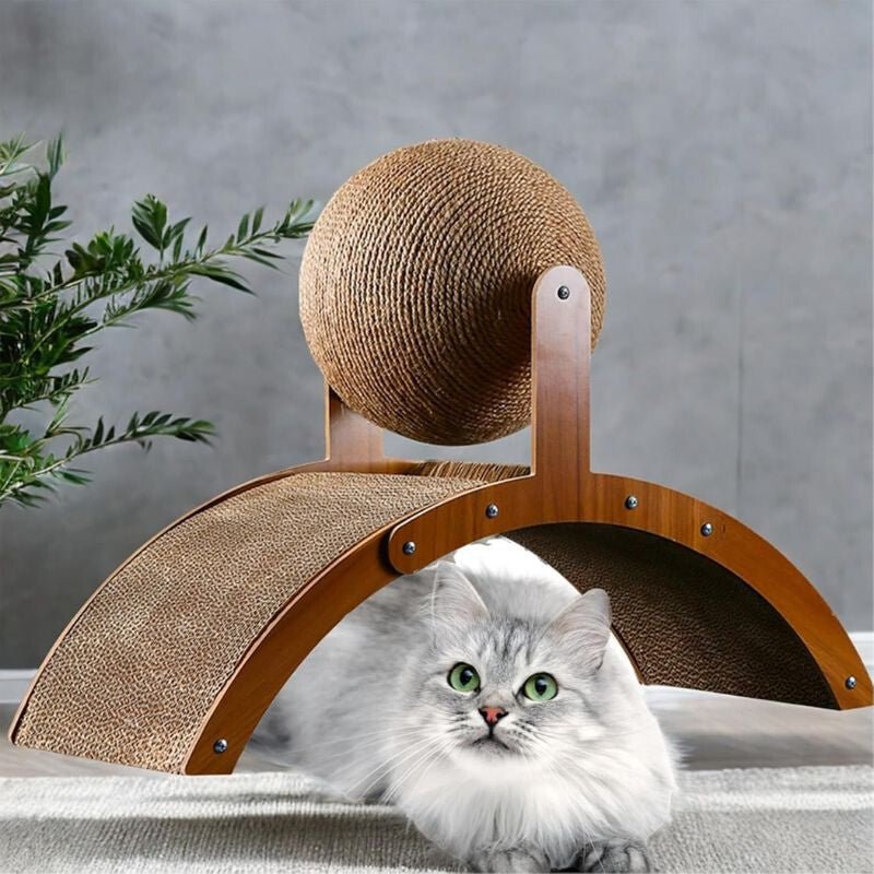 Macskakaparó Oszlop Rögzített Játéklabdával – Strapabíró Kaparófelület Kis - és Közepes Testű Macskáknak - BShopy