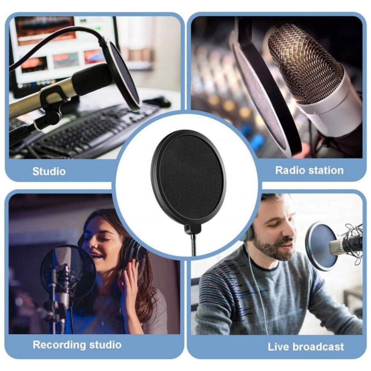 Mikrofon Popszűrő Blue Yeti és Más Mikrofonokhoz - Zajcsökkentő Szűrő - BShopy
