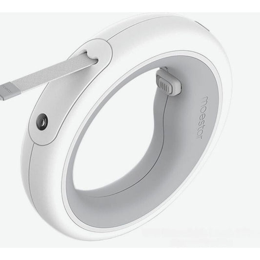 Moestar 2 Plus Automata Kutyapóráz LED Lámpával – 3 Méteres, Szürke - Fehér - BShopy