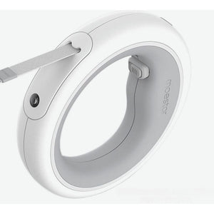 Moestar 2 Plus Visszahúzható Kutyapóráz - 3 m, LED Lámpával, Rózsaszín - Fehér, Ergonomikus Markolat - BShopy