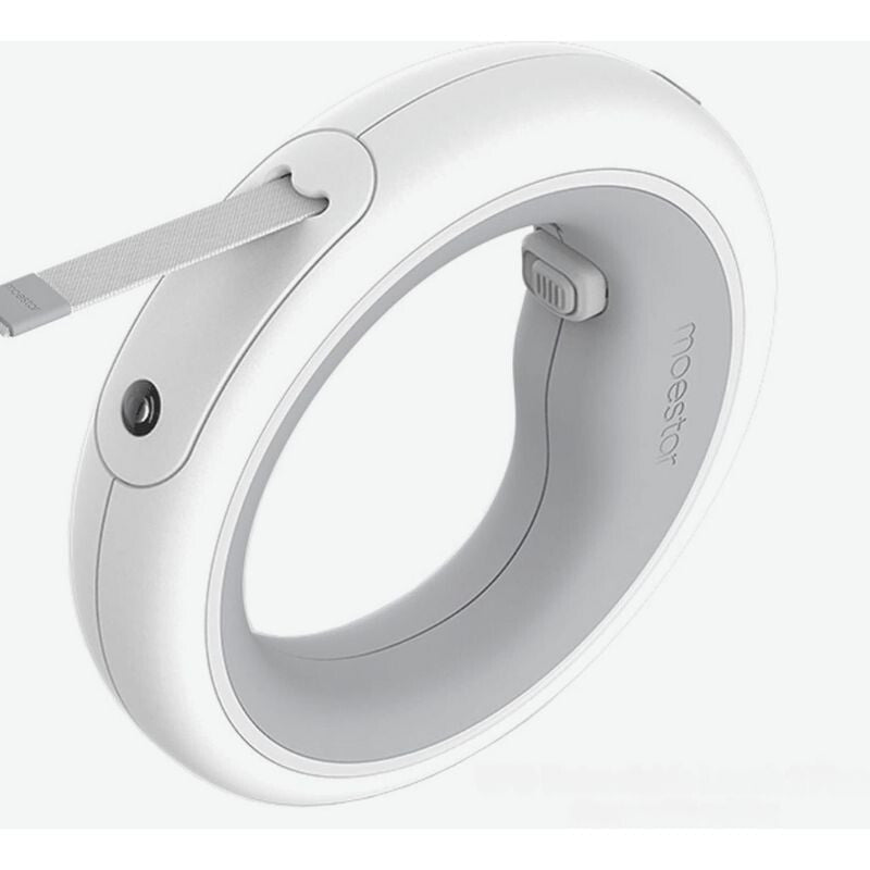 Moestar 2 Plus Visszahúzható Kutyapóráz - 3 m, LED Lámpával, Rózsaszín - Fehér, Ergonomikus Markolat - BShopy