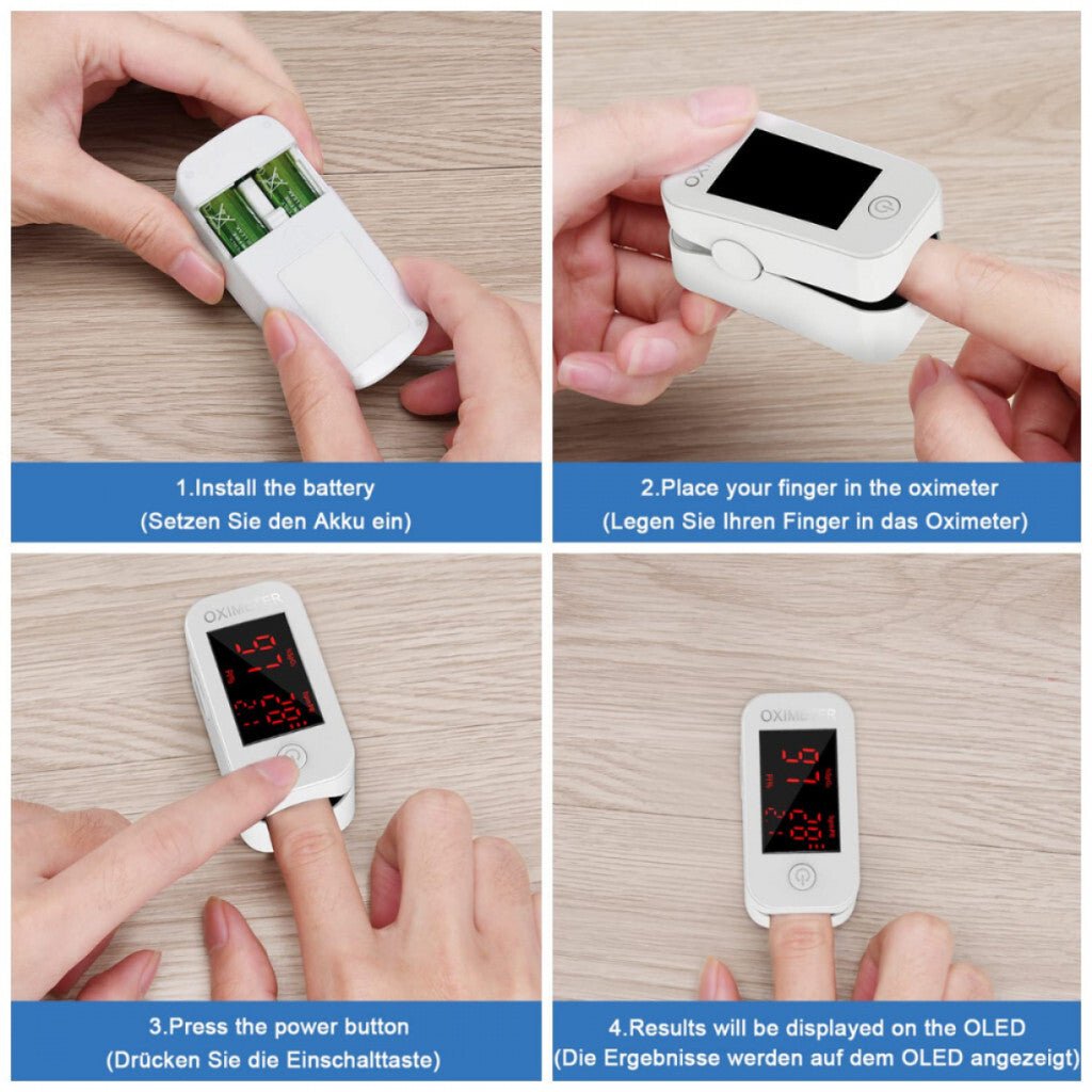 MOMMED LED Kijelzős Ujj - Pulzoximéter - Kompakt Oxigén - és Pulzusmérő - BShopy