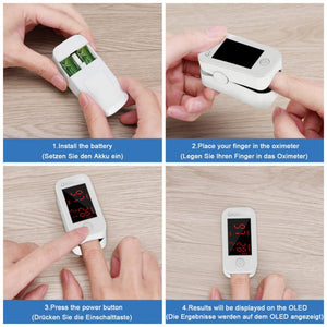 MOMMED LED Kijelzős Ujj - Pulzoximéter - Kompakt Oxigén - és Pulzusmérő - BShopy