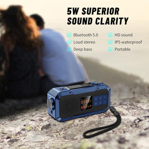 Multifunkční přenosné rádio - Bluetooth, powerbanka, solární, nouzová svítilna - BShopy