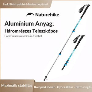 Naturehike Alumínium Túrabot – 3 Részes, 61–135 cm, EVA Markolattal, Kék - BShopy