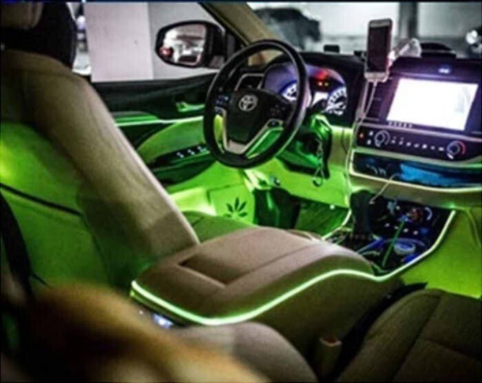 OneLED Autós LED szál, vágható LED fény, Szivargyújtós Töltővel 2m (Zöld) - BShopy