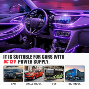 OneLED Autós LED Szál, Vágható LED Fény, USB Töltésű 2m-BShopy
