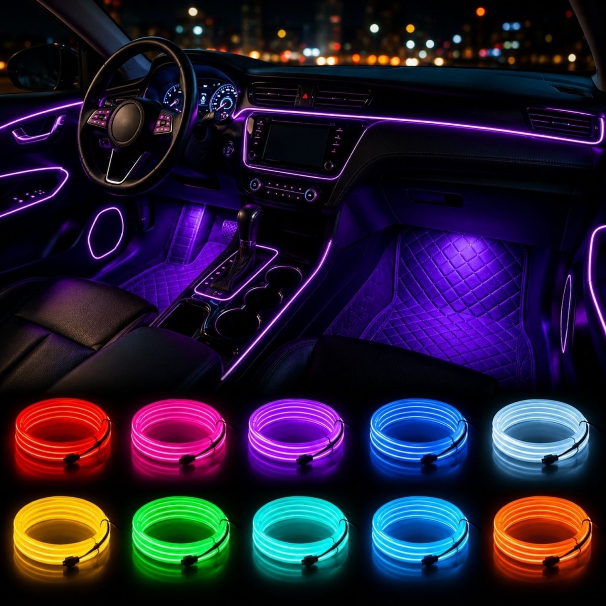 OneLED Autós LED szál, vágható LED fény, USB töltővel-BShopy