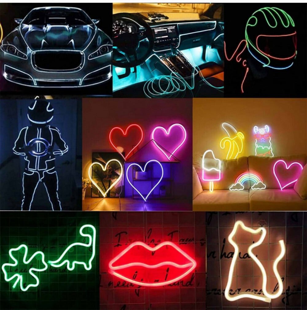 OneLED Autós LED Szál, Vágható LED Fény, USB Töltésű 2m (Jégkék) - BShopy