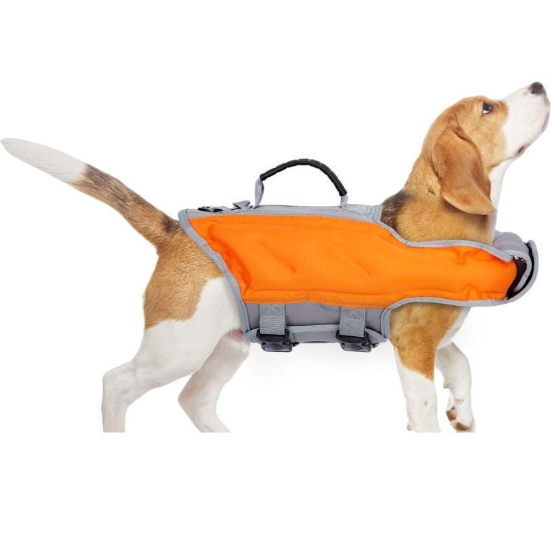 Ownpets Felfújható Kutya Mentőmellény, L - Narancssárga - Szürke - BShopy