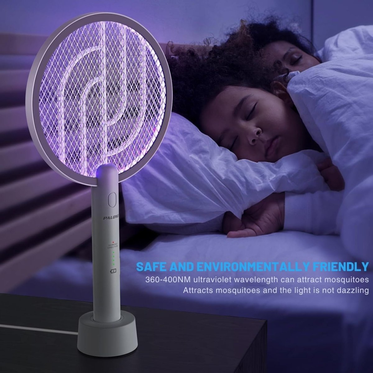 PALONE Elektromos Szúnyog- és Légycsapó – 2 db, USB-C Tölthető UV Rovarcsapó, 3000 V, 1200 mAh-BShopy