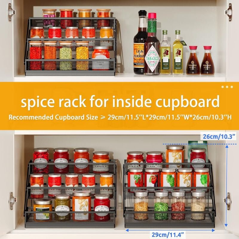 PKBD 3 Szintes Összecsukható Fém Fűszertartó – Helytakarékos Konyhai Tároló Polc - BShopyB0D1XZQ1VV_4