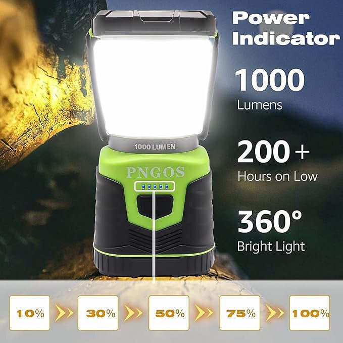 Pngos Zöld LED Hordozható Kempinglámpa Akkumulátorral - 10 LED - BShopy
