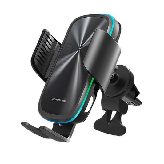 Qi Vezeték Nélküli Autós Töltő és Telefontartó - Gyors Töltés, Univerzális Tartó Fekete Színben - BShopy