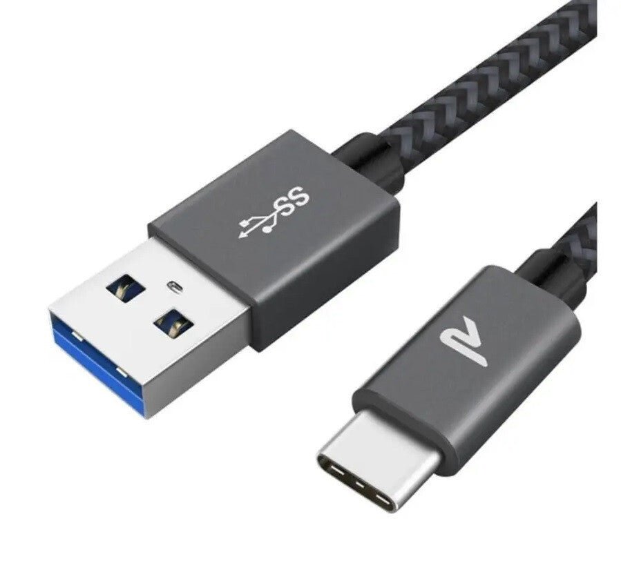 Rampow USB - C Fonott Adatkábel 2m Szürke - Gyorstöltés és Adatátvitel - BShopy