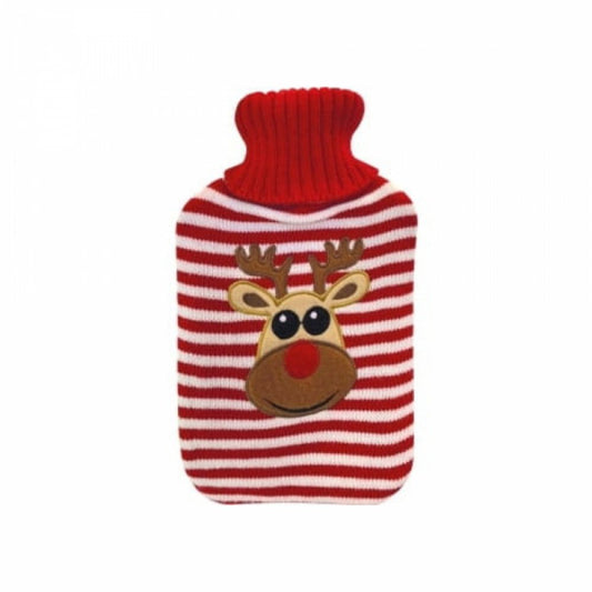 Rénszarvasos Vizes Melegítő Palack Puha Huzattal - Téli Forróvizes Palack - BShopy