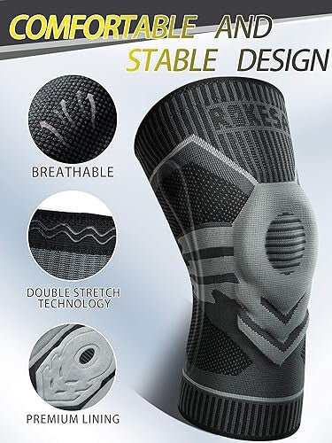 Rokesa Térdrögzítő – S méret, Szürke - BShopyB09GS9VW5Y_5