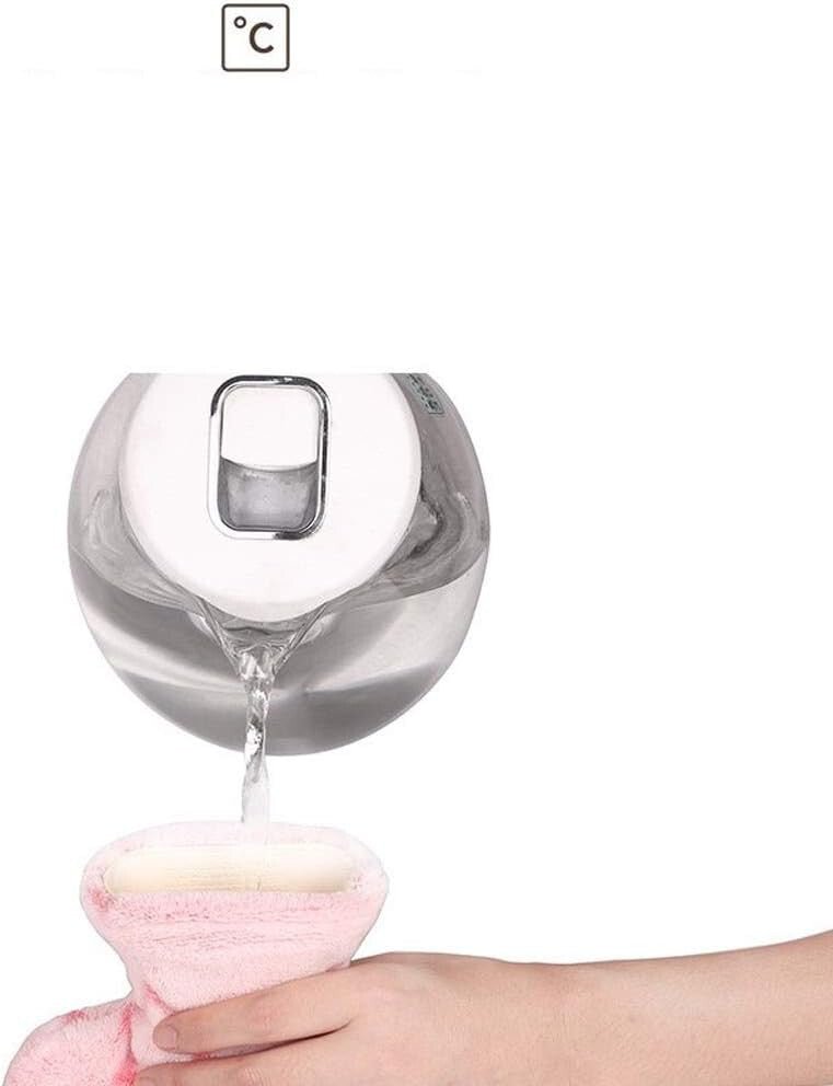 Rózsaszín Vizes Melegítő Palack Szív Mintával - Puha Huzattal, Kényelmes Melegítés - BShopyX001FIW1OR_1