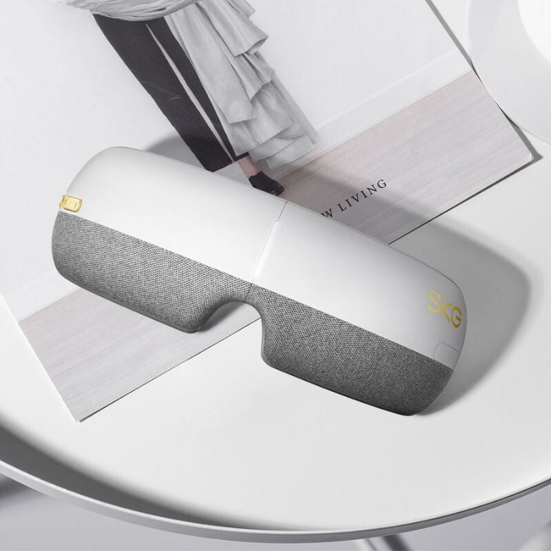 SKG E3 - EN Fehér Okos Szemmasszírozó – Bluetooth Zene, Melegítő és Légnyomásos Masszázs - BShopy6944527436833_3