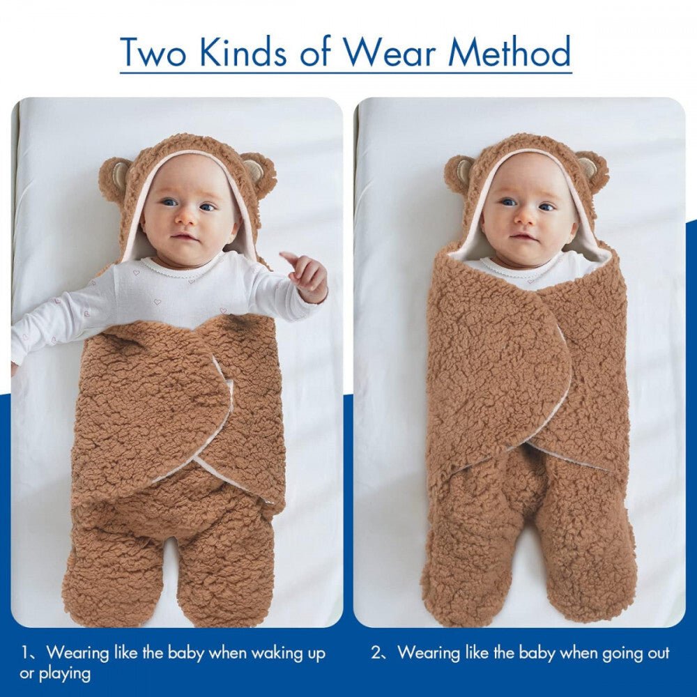 Soarwg Kids Babapólya 0 - 6 Hónapos Babáknak - Barna és Fehér, Puha, Meleg Pólya Újszülötteknek - BShopy