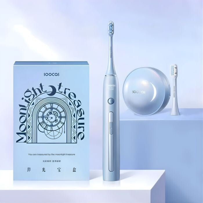 Soocas X3 Pro Elektromos Fogkefe – Érzékeny Fogakra is, UV Tok +1 Cserefej - Kék - BShopy