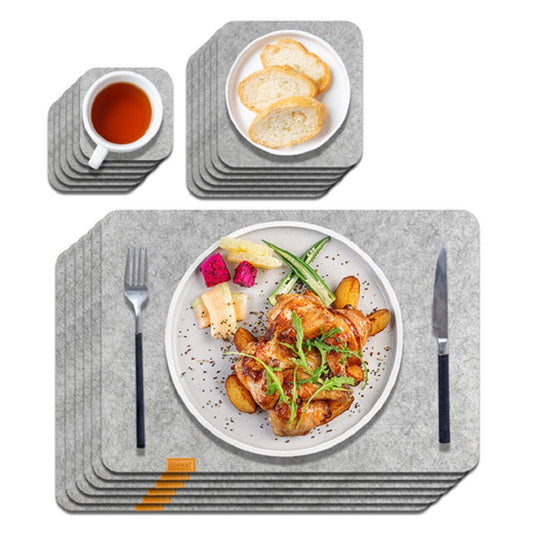 SportOut Világosszürke Étkező Alátét Szett – Hőálló, Csúszásmentes Szilikon Tányéralátét és Poháralátét - BShopy