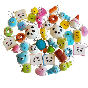 Squishy 30 db - os Stresszoldó Plüssfigura Csomag - Kulcstartóra, Táskára Rögzíthető - BShopy