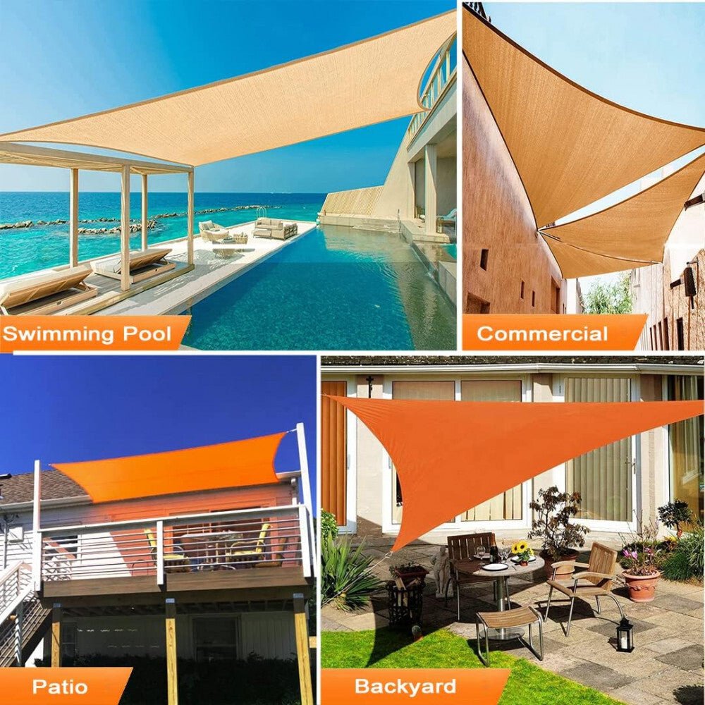 SunnestLife 6x6x6 m Háromszög Alakú Napvitorla - Vízálló, UV‑Álló , Szürke - BShopy