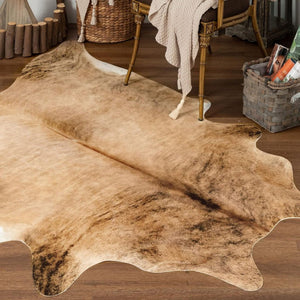 Taleta Rusztikus Műbőr Szőnyeg – Marhabőr Mintás Nagyméretű Szobai Szőnyeg (155x190 cm) - BShopy