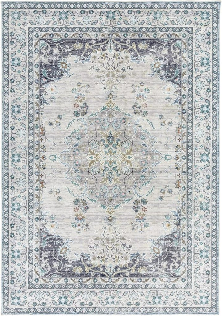 Taleta Szürke-Kék Vintage Stílusú Beltéri Padlószőnyeg - 160 x 230 cm, Tartós és Dekoratív-BShopy
