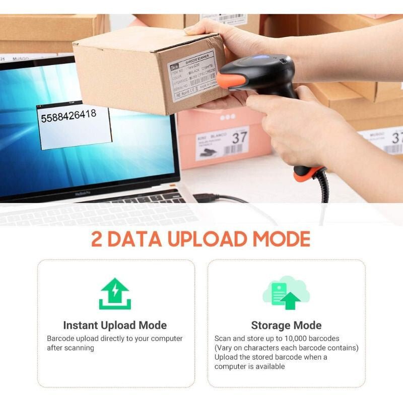 Tera 1500C 1D CCD USB Vezetékes Vonalkódolvasó (Narancssárga) - BShopy