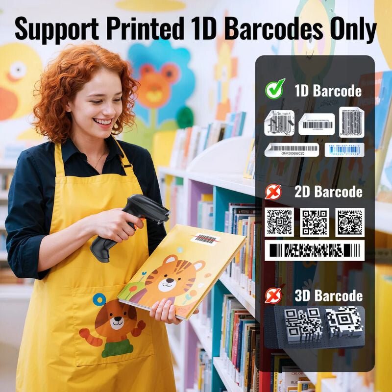 Tera 5100 Lézeres 1D Vezeték Nélküli Vonalkódolvasó – USB, Nagy Hatótáv, Strapabíró Kialakítás - Fekete - BShopy