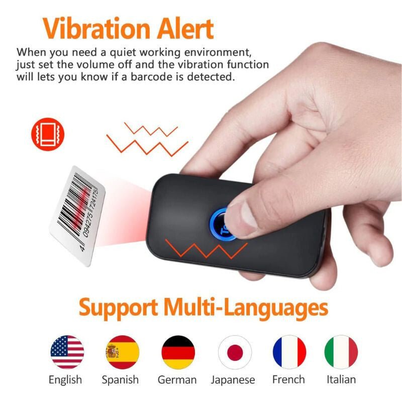 Tera 5200C Lézeres 1D Hordozható Vonalkódolvasó - Bluetooth, Vezeték Nélküli és USB Kapcsolattal - BShopy