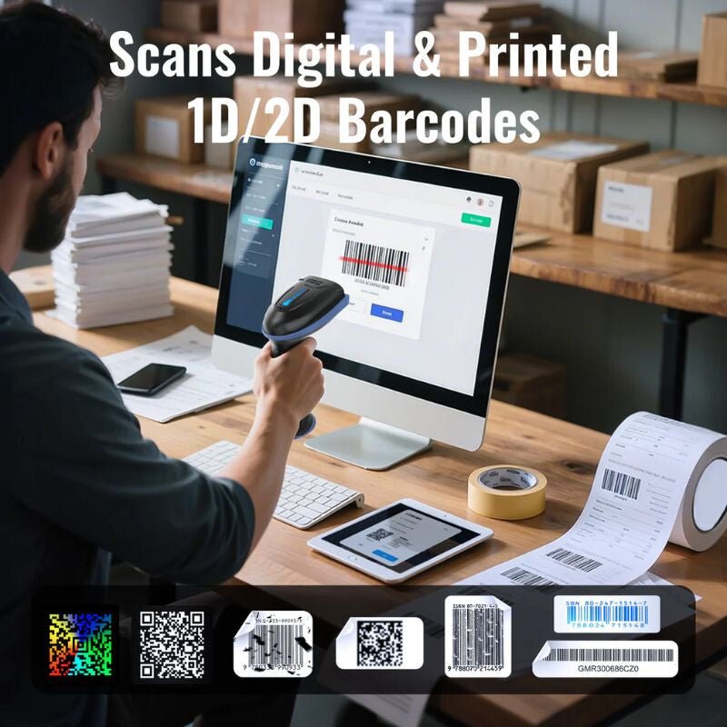 Tera D5100 Kék 2D Vezeték Nélküli Vonalkódolvasó – Gyors és Pontos Szkennelés - BShopy