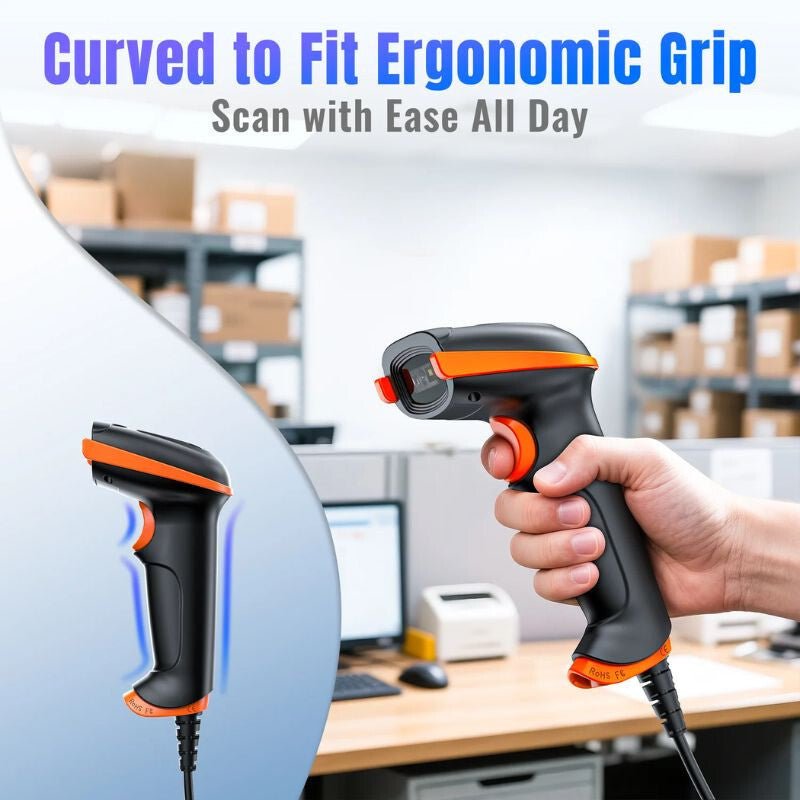 Tera D5100Y Vezetékes 1D/2D Vonalkódolvasó (Narancssárga) - BShopy