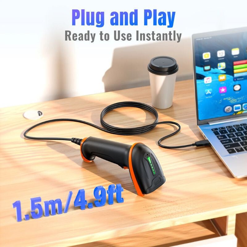 Tera D5100Y Vezetékes 1D/2D Vonalkódolvasó (Narancssárga) - BShopy