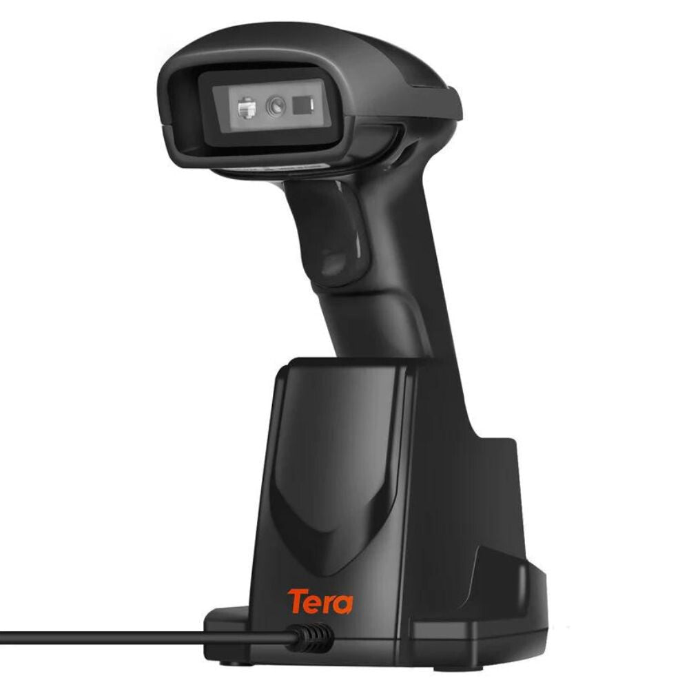 Tera D6100 Vezeték Nélküli 2D Vonalkódolvasó Töltőállvánnyal – Fekete, Gyors és Precíz QR és 1D/2D Kódolvasás - BShopy