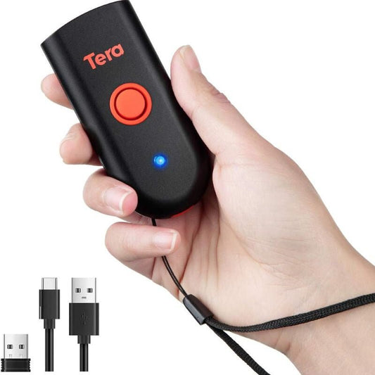 Tera Mini Hordozható 1D CCD Vonalkódolvasó – Bluetooth, 2.4G Vezeték Nélküli és USB Kapcsolat - BShopy