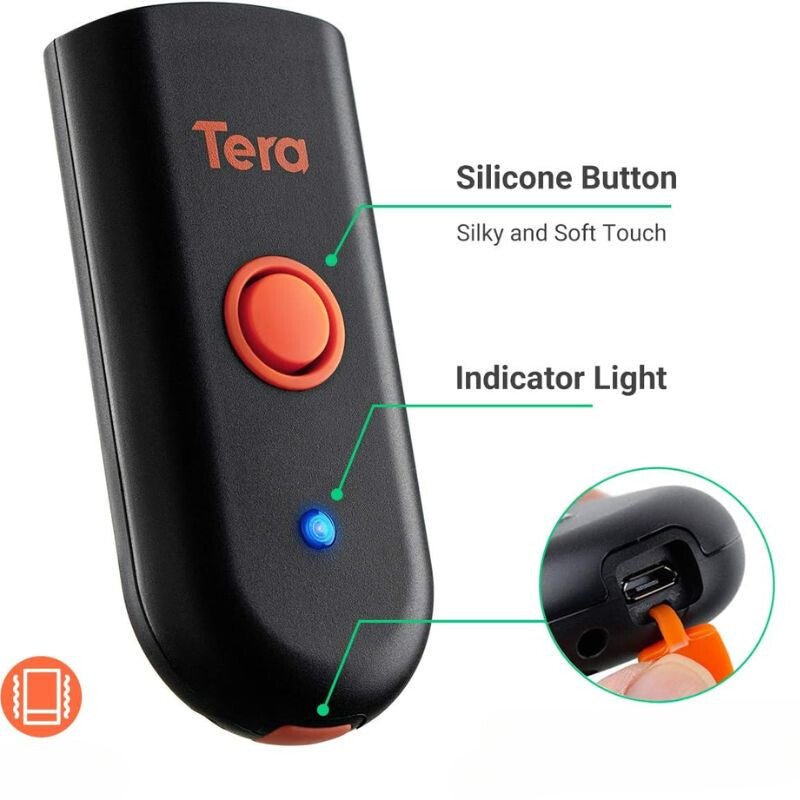Tera Mini Hordozható 1D CCD Vonalkódolvasó – Bluetooth, 2.4G Vezeték Nélküli és USB Kapcsolat - BShopy