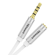 TESmart 3,5 mm TRRS Prodlužovací Kabel s Mikrofonem pro Sluchátka – Pro Telefon a PC (2,5 m, Bílý)