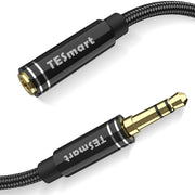 TESmart 3,5 mm TRS Prodlužovací Kabel s Mikrofonem pro Sluchátka – Pro Telefon a PC (3,03 m, Černý)