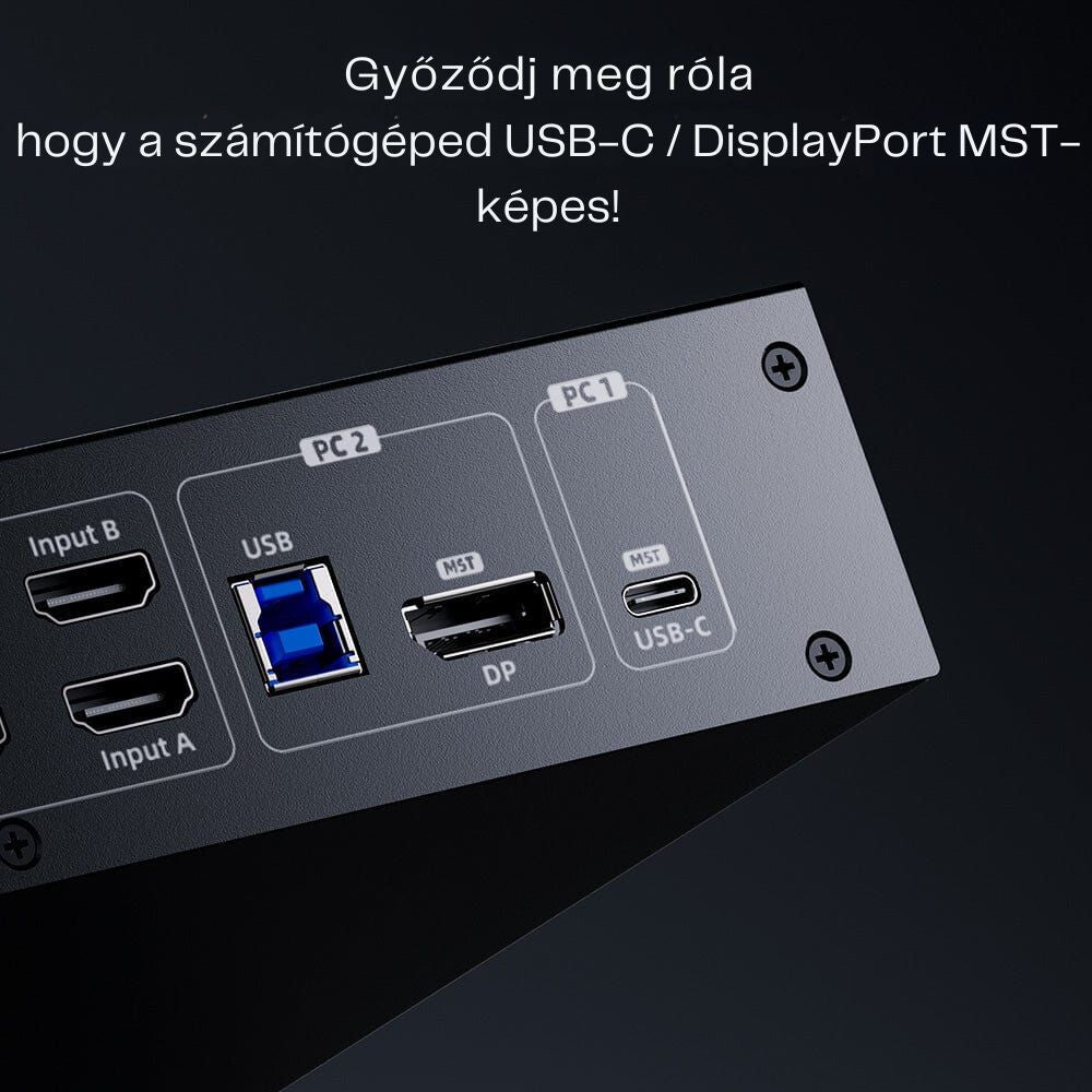 Tesmart MST KVM Dokkolóállomás 3 Monitorhoz 4K 60Hz – 1 Laptop + 3 PC - BShopy