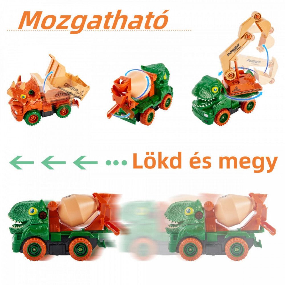 ToeyPlay Játék Dínó Munkagépek 3 db - os - BShopy