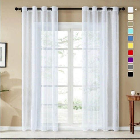 Topfinel Fehér Fényáteresztő Len Hatású Függöny – 2 db, 300×240 cm - BShopy2 db függöny szett300×240 cmfehér függönyX00167WA3J_0