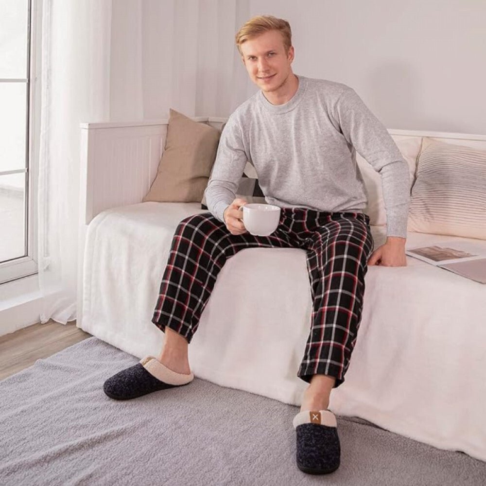 Ultraideas Memóriahabos Téli Mamusz – 36 - 37 - es Méret, Fekete Kényelmes Benti Papucs - BShopy