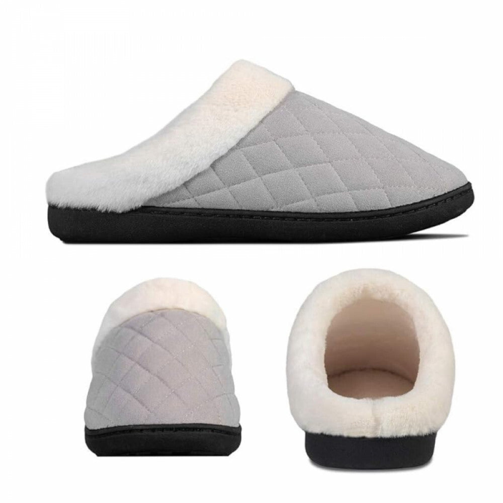 Ultraideas Memóriahabos Téli Mamusz – 36 - 37 - es Méret, Világosszürke Kényelmes Benti Papucs - BShopy