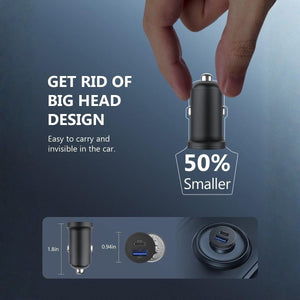 USB-C Autós Töltőadapter - 43W, 2 Portos Gyorstöltő Telefonhoz és Tablethez-BShopy