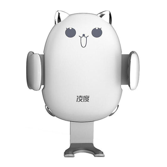 Vezeték Nélküli Telefontöltő és Telefontartó Autóba (Fehér) - BShopy